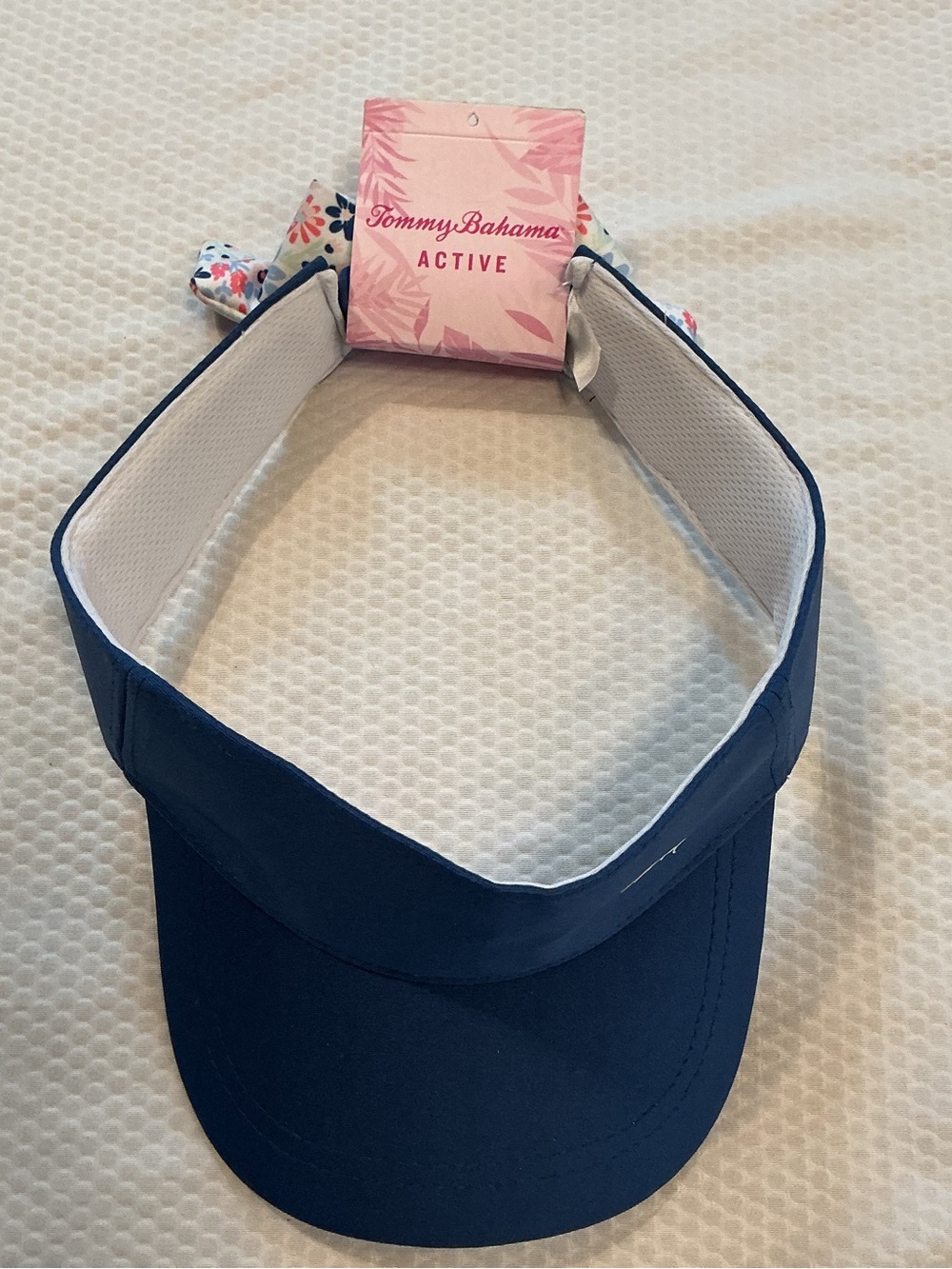 Tommy Bahama Navy Blue Visor with Floral Tie